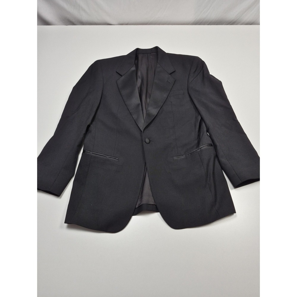 Giorgio Bissoni Suit Jacket Mens 36R Black 100% Wool Tuxedo One Button Formal